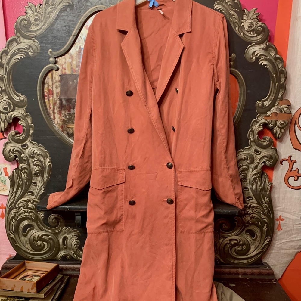 Burnt orange Free People Belted Trench Coat Duster Medium